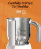 5 in 1 pearl white electric milk foam LED touch control 0.4L/13.5oz cold foam 360Â°, rotating base detachable cold and hot foam and steamer SUS304